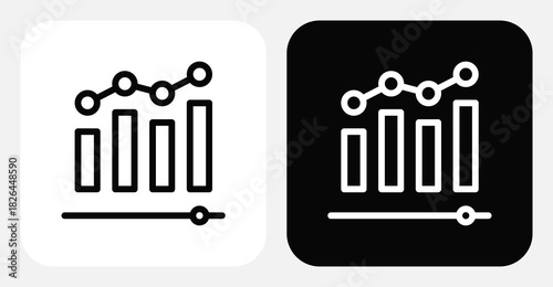 Statistics Dual Monochrome Icon Set