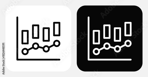Statistics Dual Monochrome Icon Set