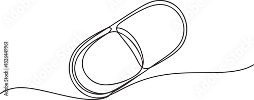 medicine tablet continuous one line drawing, Medicine Pills Single Line Icon, minimal Drawing of Medicine Pill Icon. Single Line Vector Illustration. one line Icon drawing