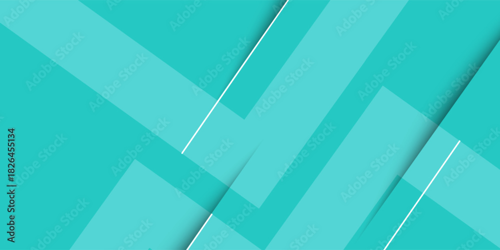 Fototapeta premium Bright colorful abstract geometric background with green turquoise gradient color combination. Simple arrow pattern color lines on background.