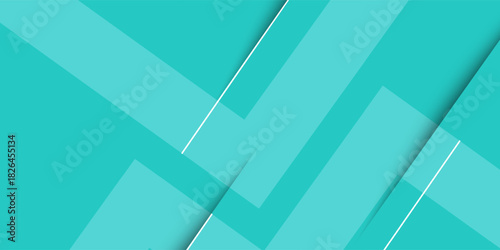 Bright colorful abstract geometric background with green turquoise gradient color combination. Simple arrow pattern color lines on background.