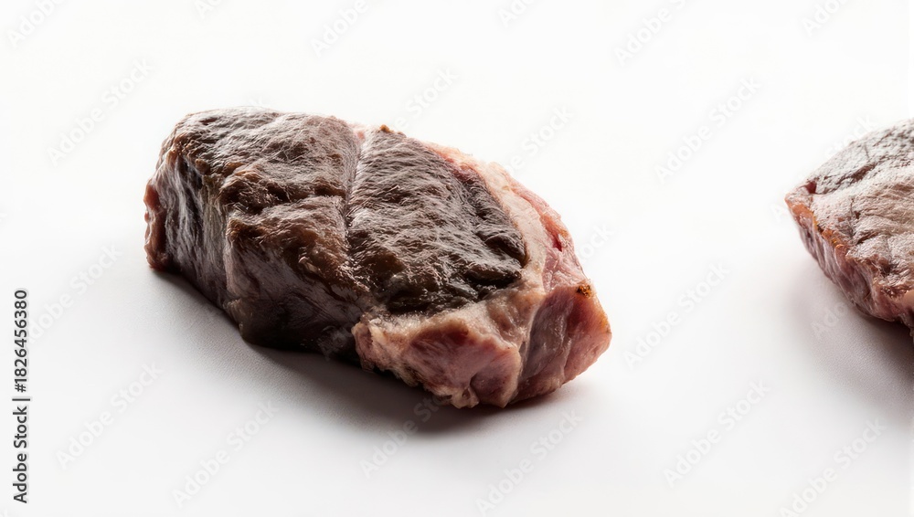 Obraz premium Raw Chuck Eye Steaks on White Background, Ready to Cook.