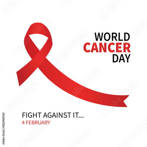 world cancer day, World international cancer day illustration on white background Vol 02