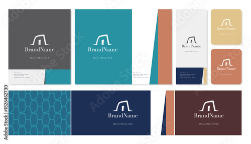 Real Estate logo presentation, the concept is fort and heritage view 