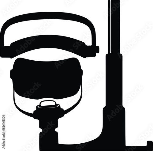 Illustration Head mounted display medical examination equipment silhouette vector