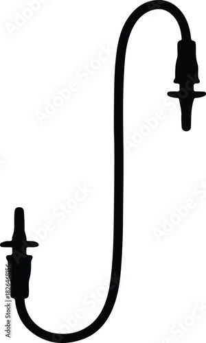 Illustration oxygen nasal cannula medical equipment healthcare silhouette vector
