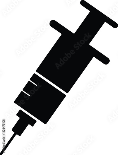 Illustration syringe simple medical equipment injection tool silhouette vector