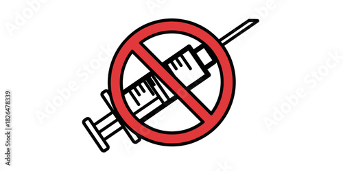 No Syringe Icon: Anti-Drug and Substance Abuse Danger