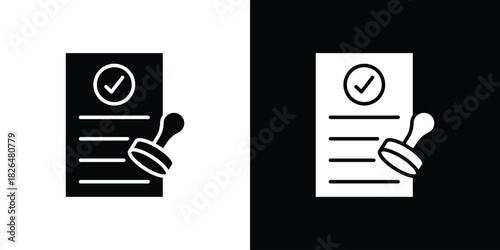 Approved document icon, logo, app, template. EPS10