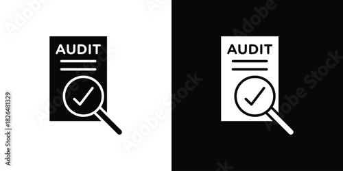 Audit report icon, logo, app, template. EPS10