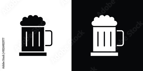 Beer mug icon, logo, app, template. EPS10
