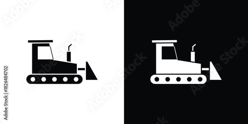 Bulldozer icon, logo, app, template. EPS10