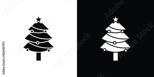 Christmas tree icon, logo, app, template. EPS10