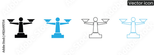 Depicts classic scales of justice. Use this iconic symbol to convey law, fairness, and the judicial system. Perfect for legal, business or educational concepts.
