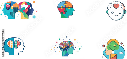 Mental Health, Psychology, and Emotional Well-being Icon Set