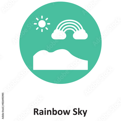  Rainbow Sky Vector icon which can easily modify or edit