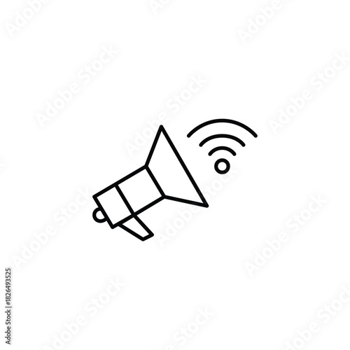Megaphone and wi-fi. Viral social media content, marketing and alerts. Pixel perfect, editable stroke vector icon