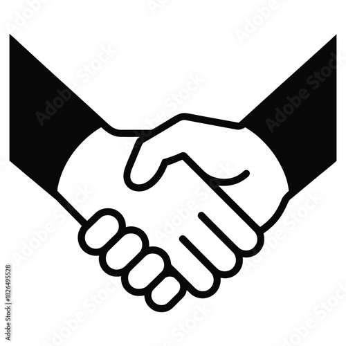 A handshake between two people isolated on white background symbolizes agreement, partnership, and collaboration in business