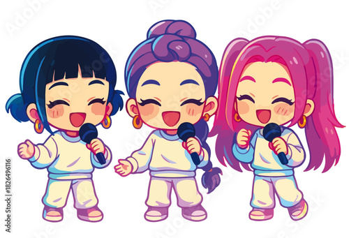 tres Cantante nenas pop