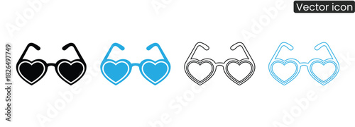 Celebrate love with these heart-shaped sunglasses! Perfect for Valentine's Day, fashion projects, or adding a touch of fun to your designs. Express yourself!