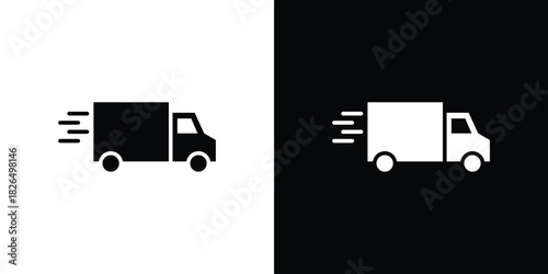 Fast shipping delivery truck icon, logo, app, template. EPS10