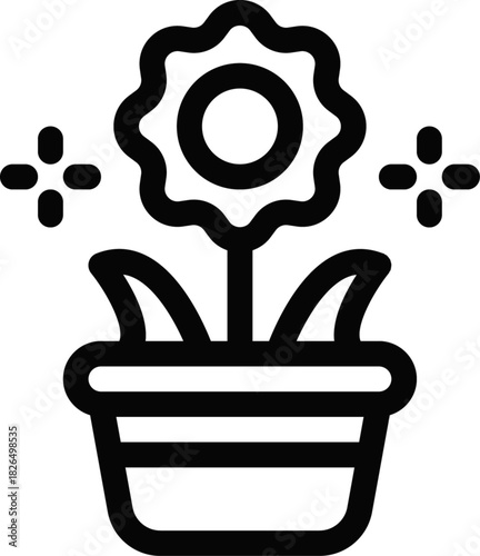 Flower Pot with Spring Bloom