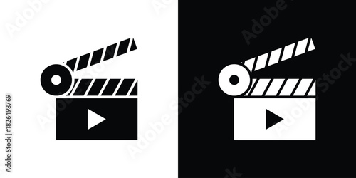 Film clapperboard icon, logo, app, template. EPS10