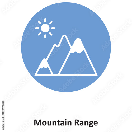 Mountain Range Vector icon which can easily modify or edit