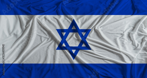 Photos Israeli flag with fabric texture background