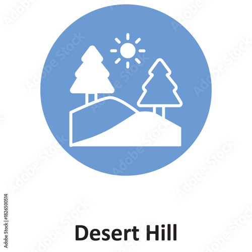 Desert Hill Vector icon which can easily modify or edit