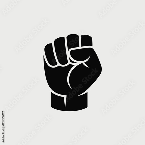 Clenched fist protest symbol graphic icon