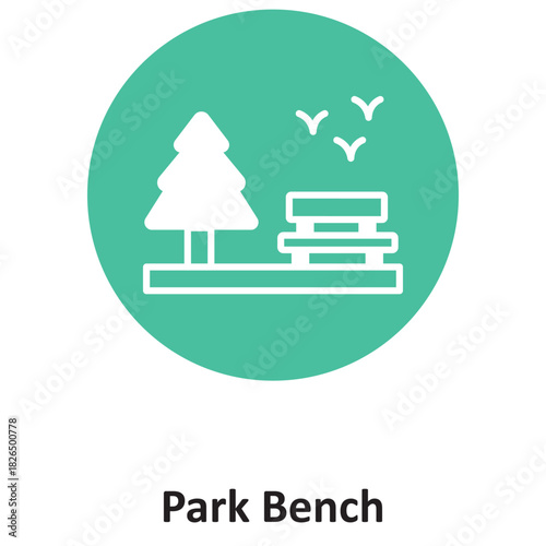 Park Bench Vector icon which can easily modify or edit