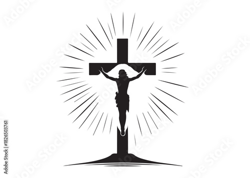 jesus cross logo silhouette vector, crucified Jesus Christ silhouette vector illustration, Jesus on Cross logo silhouette, jesus christ crucifixion of Jesus christian religious god logo silhouettes 