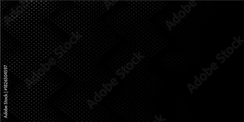 Abstract black and white background with metallic steel grid mesh pattern and hexagonal holes