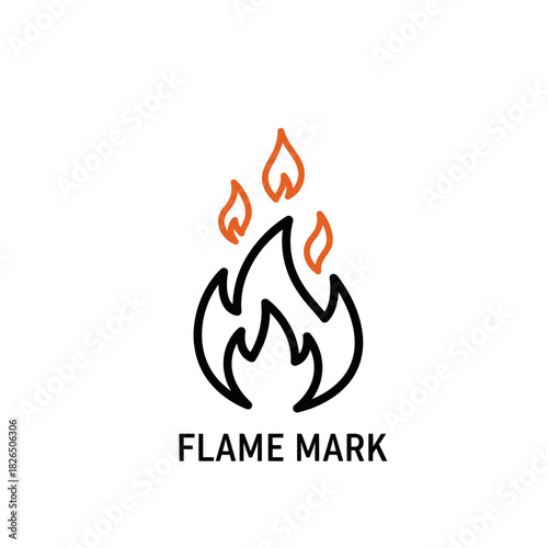 Simple and stylized flame icon representing fire and heat