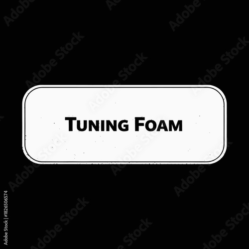 Minimalist black and white label design for soundproofing material or acoustic treatment products