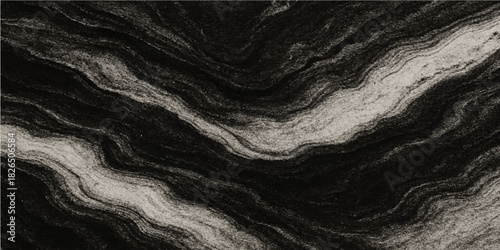 Dark seamless black fabric and leather textures, black and white textile pattern, and crumpled dark paper surface backgrounds