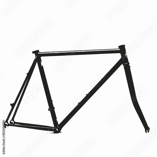 Classic Bicycle Frame Silhouette on White Background
