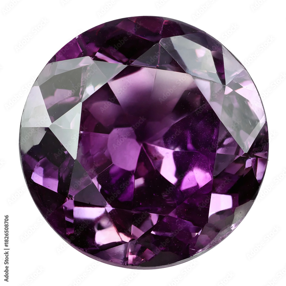 Fototapeta premium Exquisite amethyst gemstone with stunning facets, perfect for jewelry design, luxury branding, or adding a touch of elegance to your creative projects with its violet glow