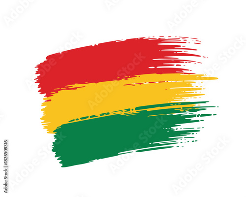 Red yellow green brush strokes flag concept