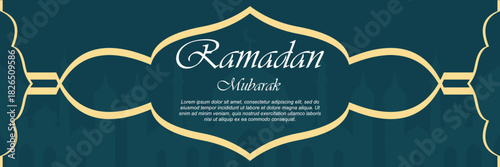ramadan mubarak banner greeting card design