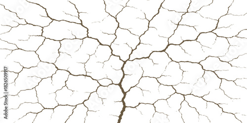 Dry, cracked earth texture describes the pattern of cracks on arid desert land caused by drought