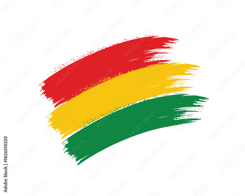 Obraz premium Abstract red yellow green brushstroke art