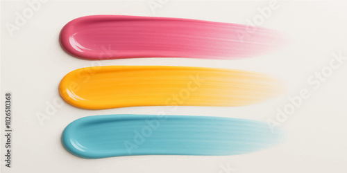 Bright colorful pink, blue, and yellow plastic hair rollers and curlers stacked in an abstract wave pattern vector illustration