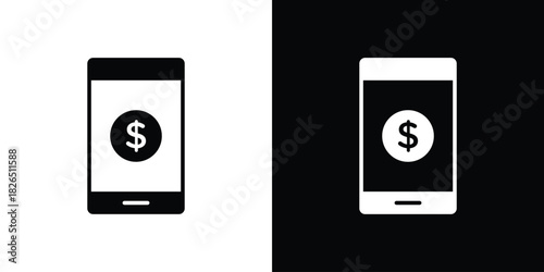 Mobile banking icon, logo, app, template. EPS10