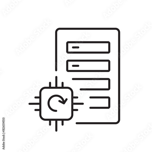 A vector icon representing accountability in AI systems, created in line style with editable stroke