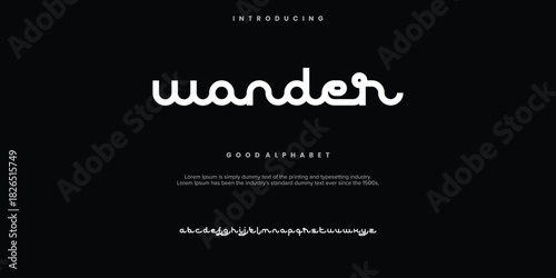 Wonder Abstract Fashion font alphabet. Minimal modern urban fonts for logo, brand etc. Typography typeface . vector illustration