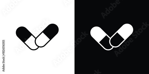 Pills icon, logo, app, template. EPS10