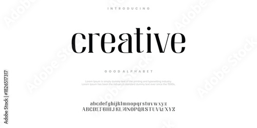 Creative Abstract Fashion font alphabet. Minimal modern urban fonts for logo, brand etc. Typography typeface vector illustration