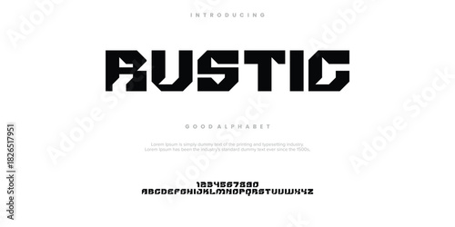 Rustic Abstract Fashion font alphabet. Minimal modern urban fonts for logo, brand etc. Typography typeface . vector illustration
